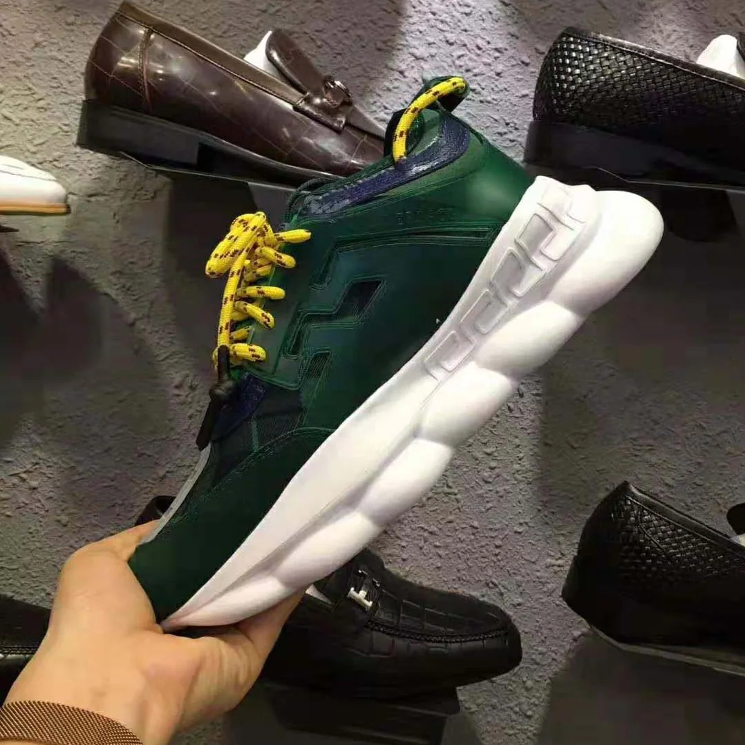 Versace Chain Reaction Sneakers for Men in Green Versace Chain Reaction Sneakers for Men in Green