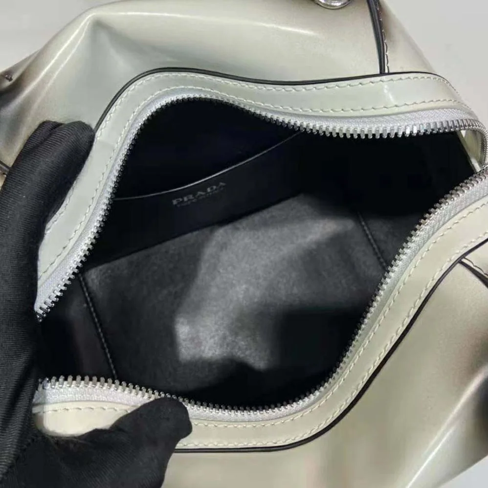 Prada Small Brushed Leather Prada Supernova Handbag for Women in White Prada Small Brushed Leather Prada Supernova Handbag for Women in White