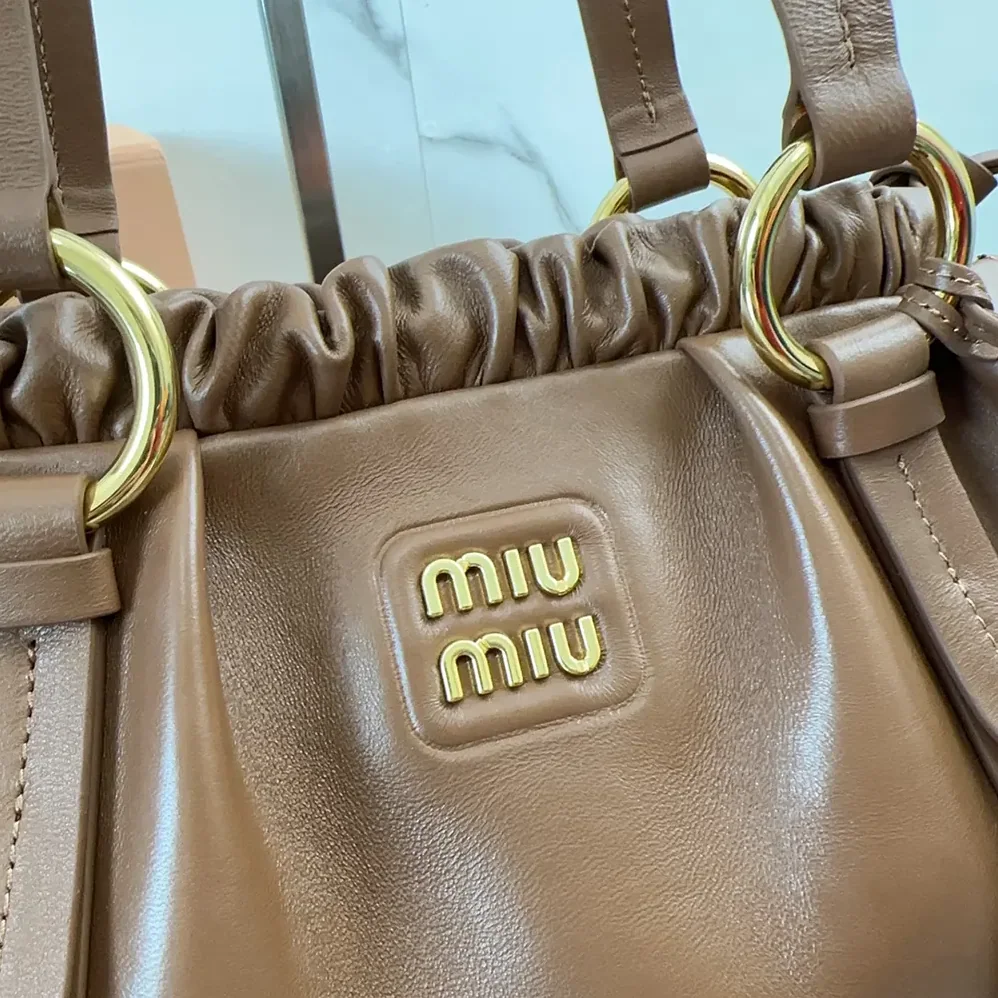 Miu Miu Joie Nappa Leather Bag for Women in Brown Miu Miu Joie Nappa Leather Bag for Women in Brown