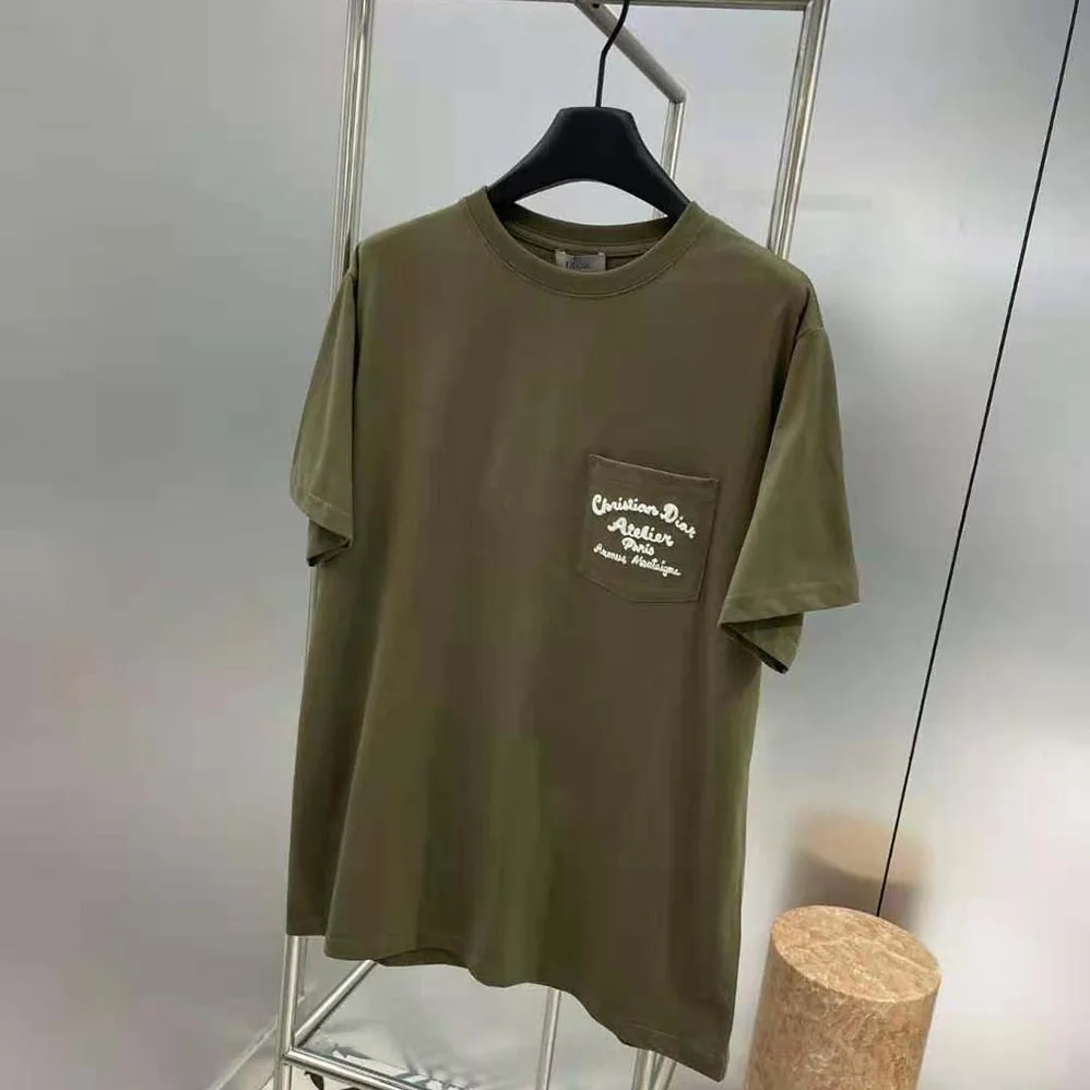 Dior Relaxed-fit Christian Dior Atelier T for Men in shirt Khaki Cotton Jersey