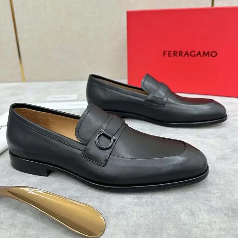 Salvatore Ferragamo Moccasin with Gancini Ornament for Men Salvatore Ferragamo Moccasin with Gancini Ornament for Men
