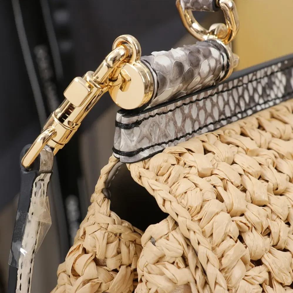 Dolce Gabbana D&G Small Sicily Handbag in Crochet Raffia for Women