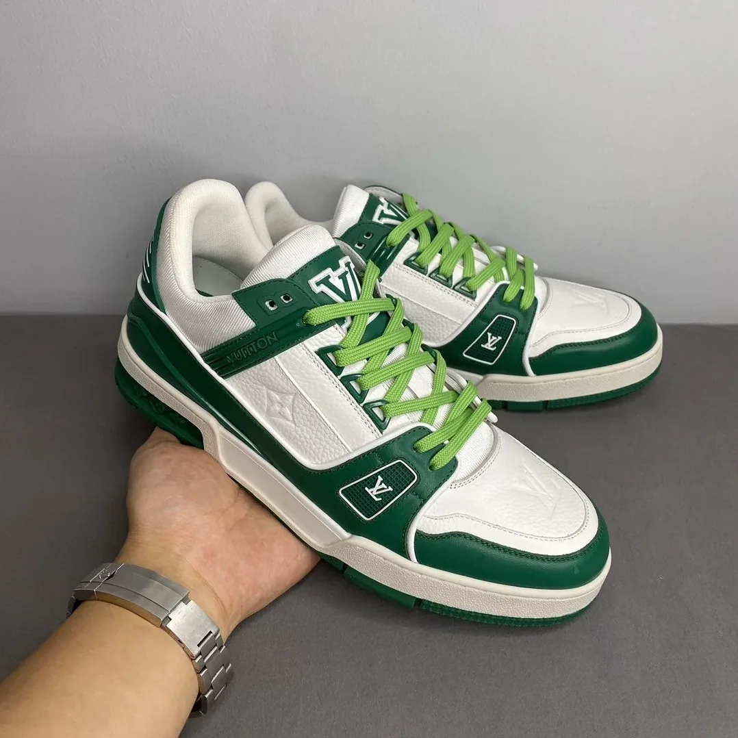 Louis Vuitton Trainer Sneaker Mix Of Materials White/Green Virgil Abloh LV 1A9VNK Louis Vuitton Trainer Sneaker Mix Of Materials White/Green Virgil Abloh LV 1A9VNK