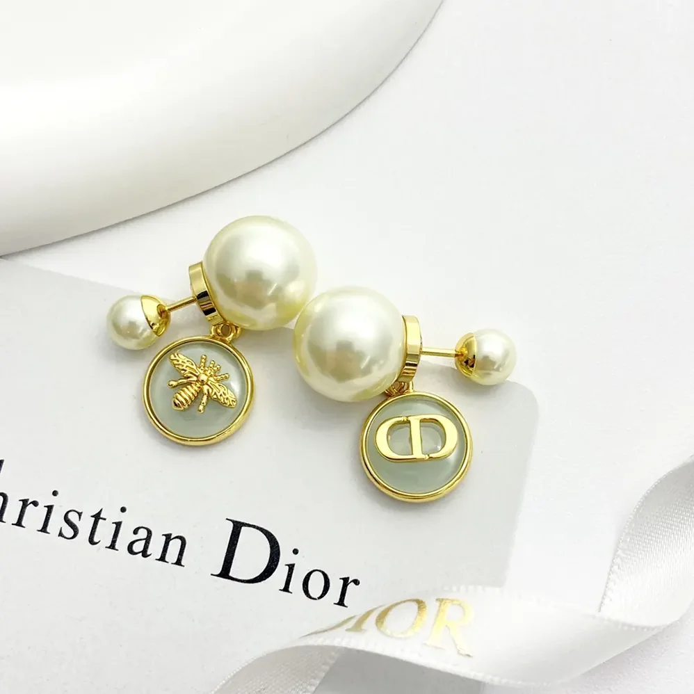 Dior Tribales Earrings Gold-Finish Metal with Pistachio Green Transparent Resin for Women Dior Tribales Earrings Gold-Finish Metal with Pistachio Green Transparent Resin for Women