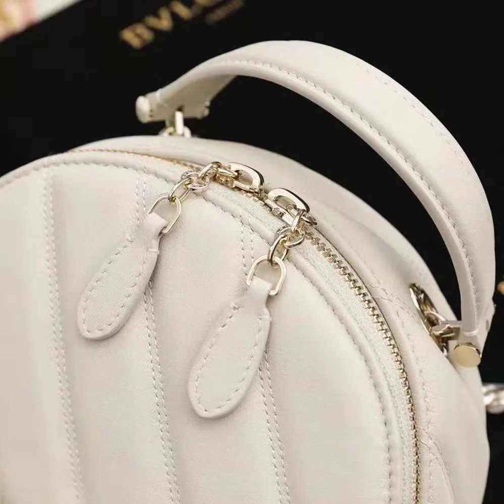 Bvlgari Serpenti Cabochon Backpack in White Agate Calf Leather for Women