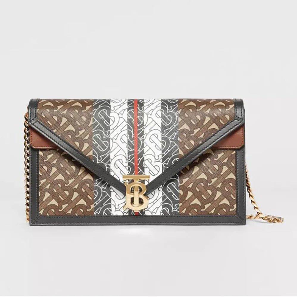 Burberry Small Monogram Stripe E for Women in canvas TB Envelope Clutch Burberry Small Monogram Stripe E for Women in canvas TB Envelope Clutch