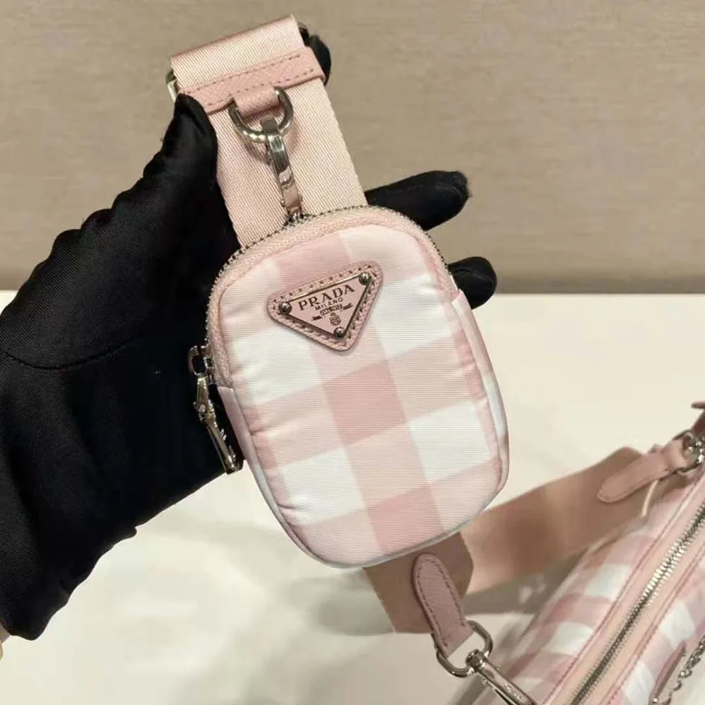 Prada Re-Edition 2005 Printed Re-Nylon Bag for Women in Pink