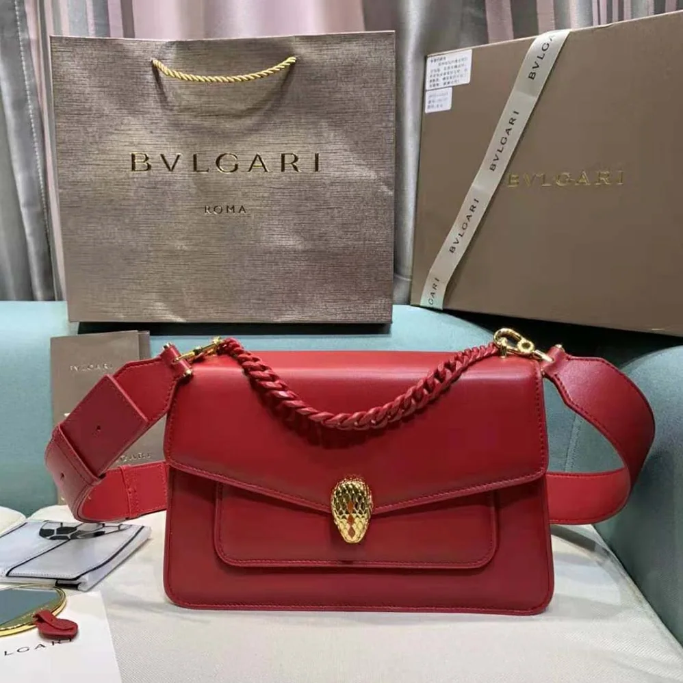 Bvlgari Serpenti Forever Crossbody Bag in Nappa Leather for Women in Red