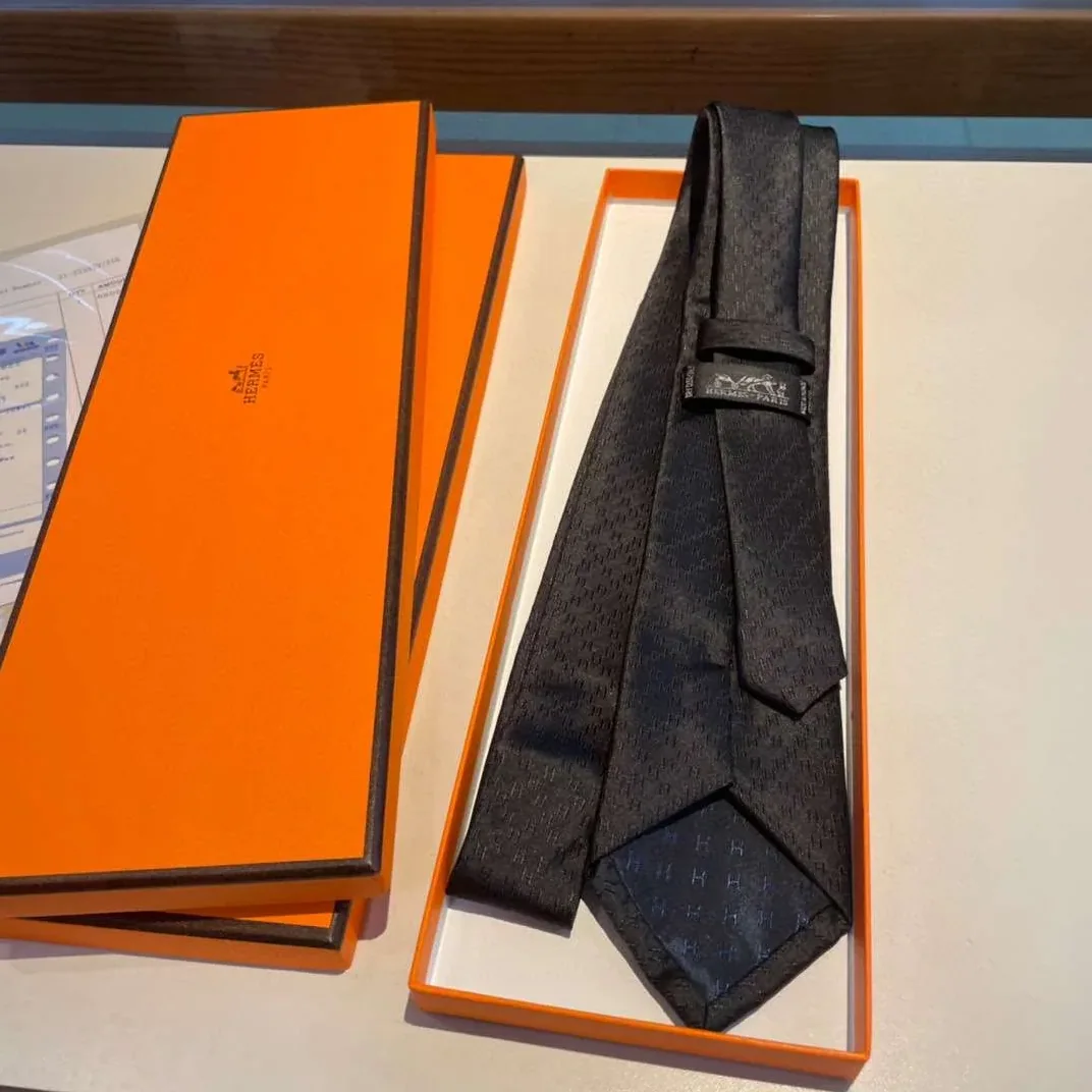 Hermes Faconnee H Tie Black Hermes Faconnee H Tie Black