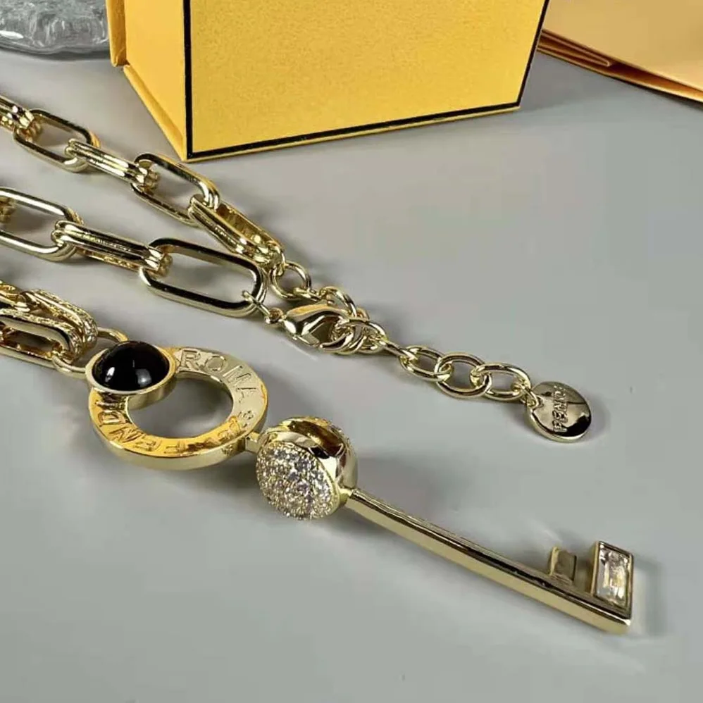 Fendi Master Key Necklace Gold for Women in colored Necklace
