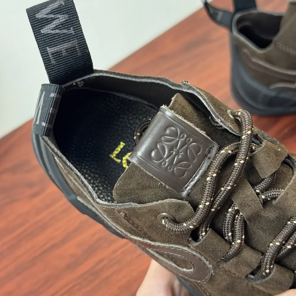 Loewe Grip Sneaker in Calfskin Suede for Unisex in Dark Brown