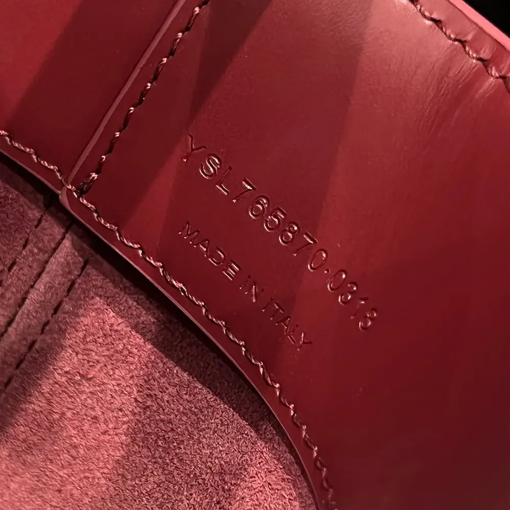 Saint Laurent YSL Le 37 Mini in Shiny Leather for Women in Maroon Saint Laurent YSL Le 37 Mini in Shiny Leather for Women in Maroon