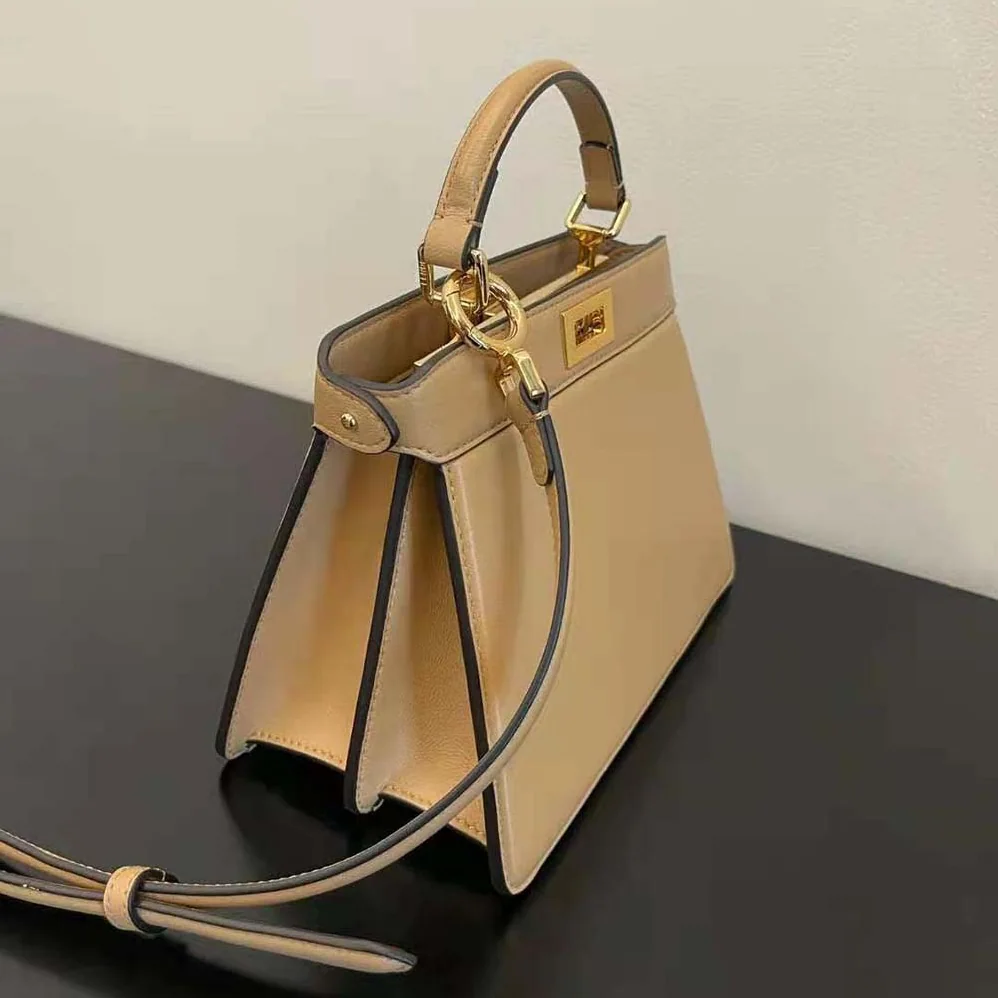 Fendi Peekaboo ISeeU Petite Beige Padded Nappa Leather Bag for Women