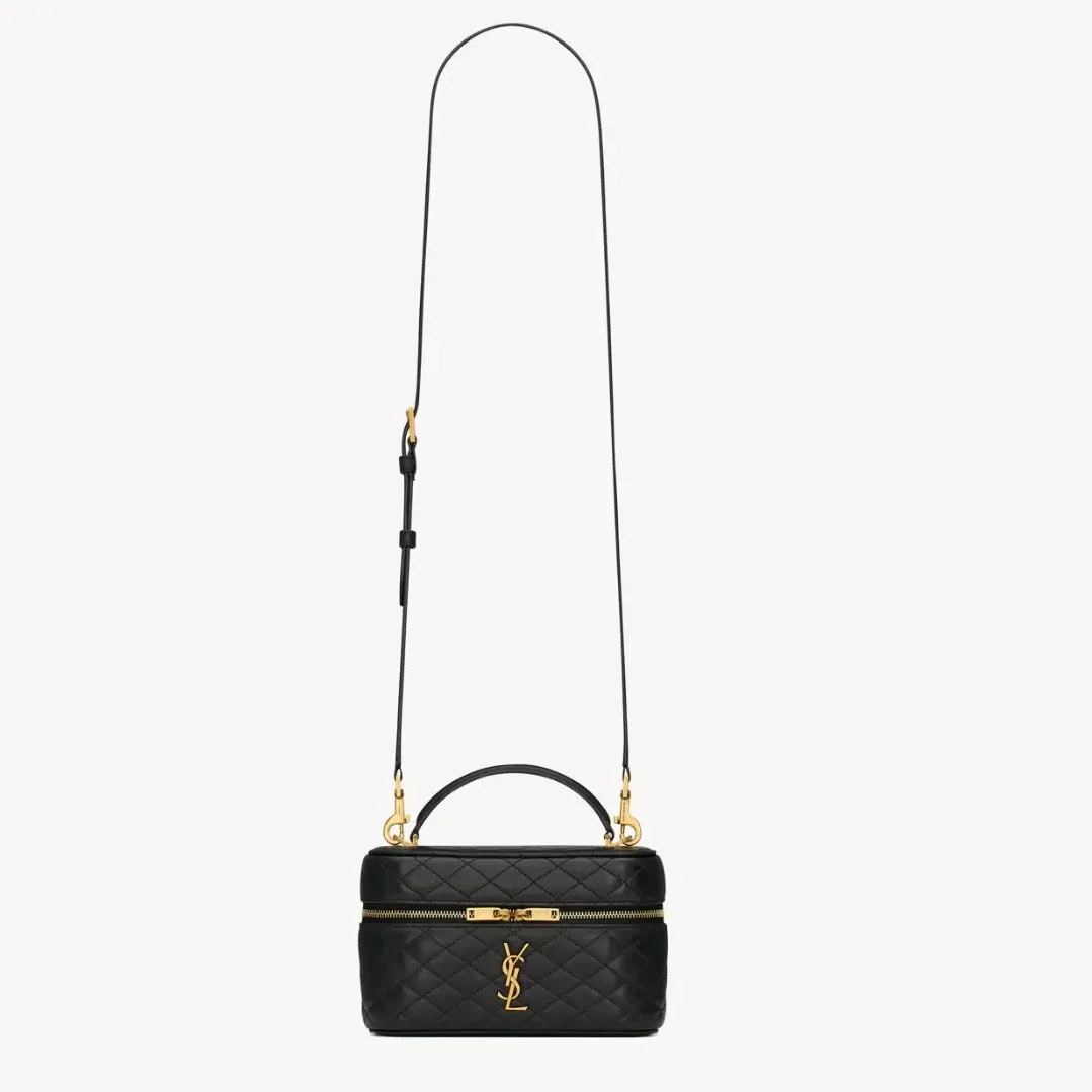 Saint Laurent YSL Gaby Vanity Bag in Lambskin for Women in Black