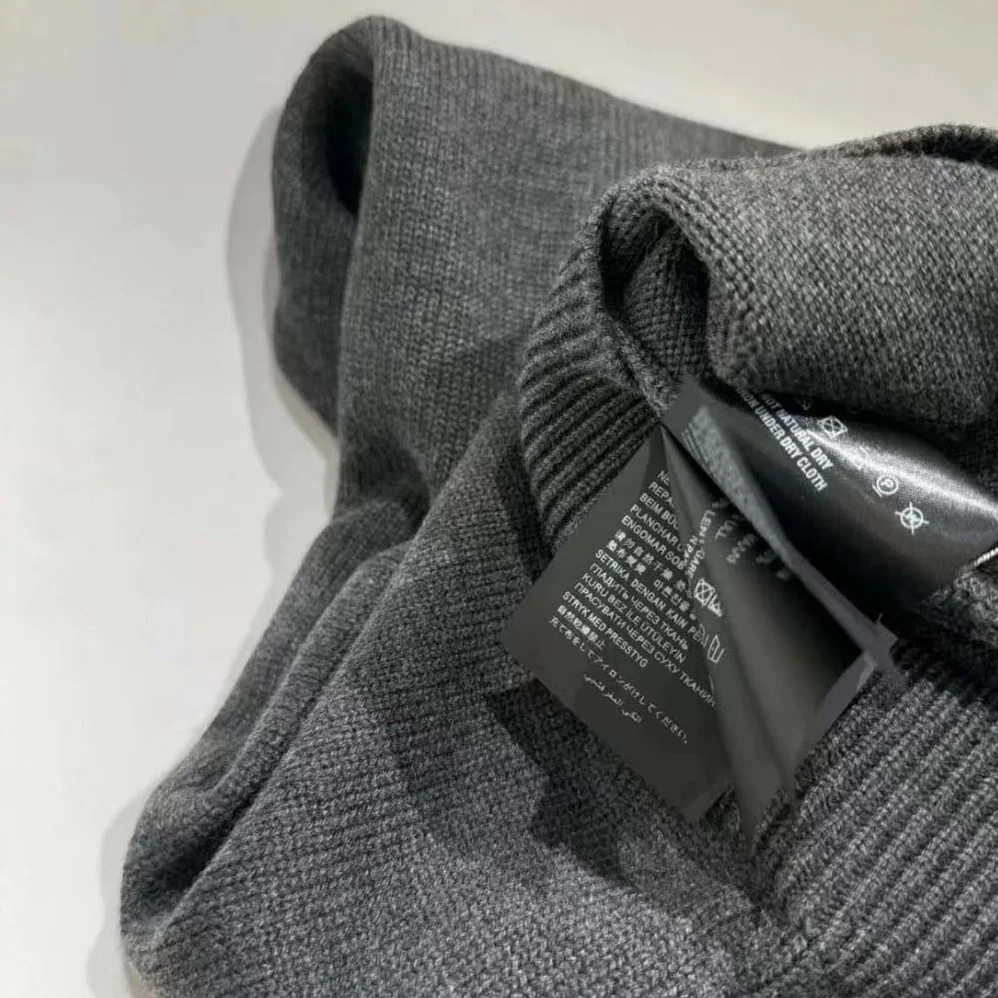 Prada Cashmere Sweater with Embroidered Logo for Women in Gray