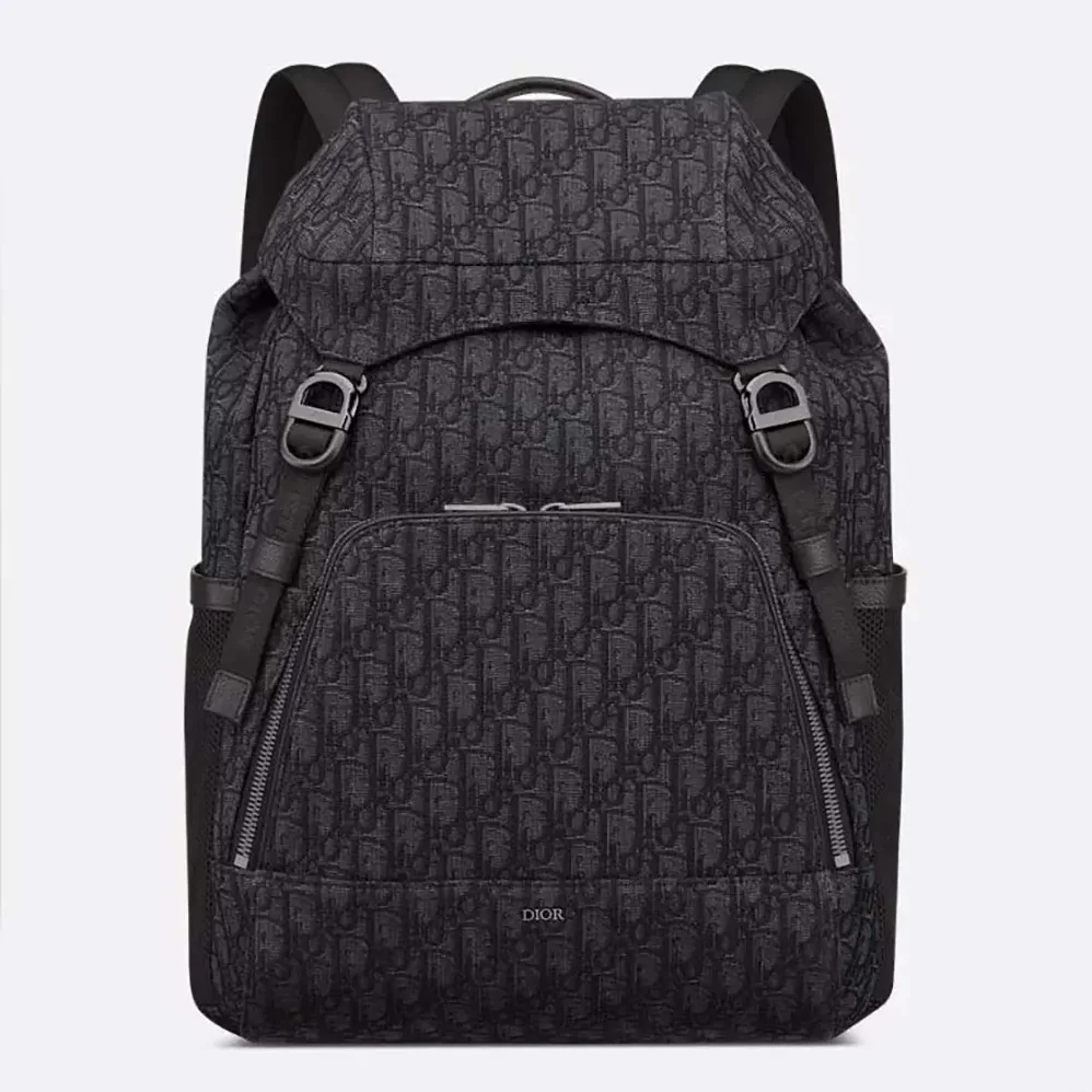 Dior Dior 8 Backpack with Flap Black Dior Oblique Jacquard for Men