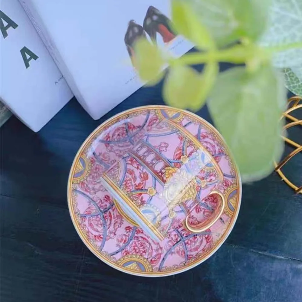 Versace Scala Del Palazzo Coffee Set Includes A Coffee Cup with Handle and A Matching Saucer for Unisex Versace Scala Del Palazzo Coffee Set Includes A Coffee Cup with Handle and A Matching Saucer for Unisex