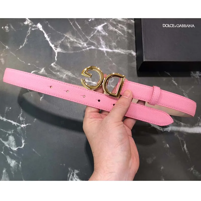 Dolce Gabbana D&G Dauphine Calfskin Belt for Women in Pink Dolce Gabbana D&G Dauphine Calfskin Belt for Women in Pink