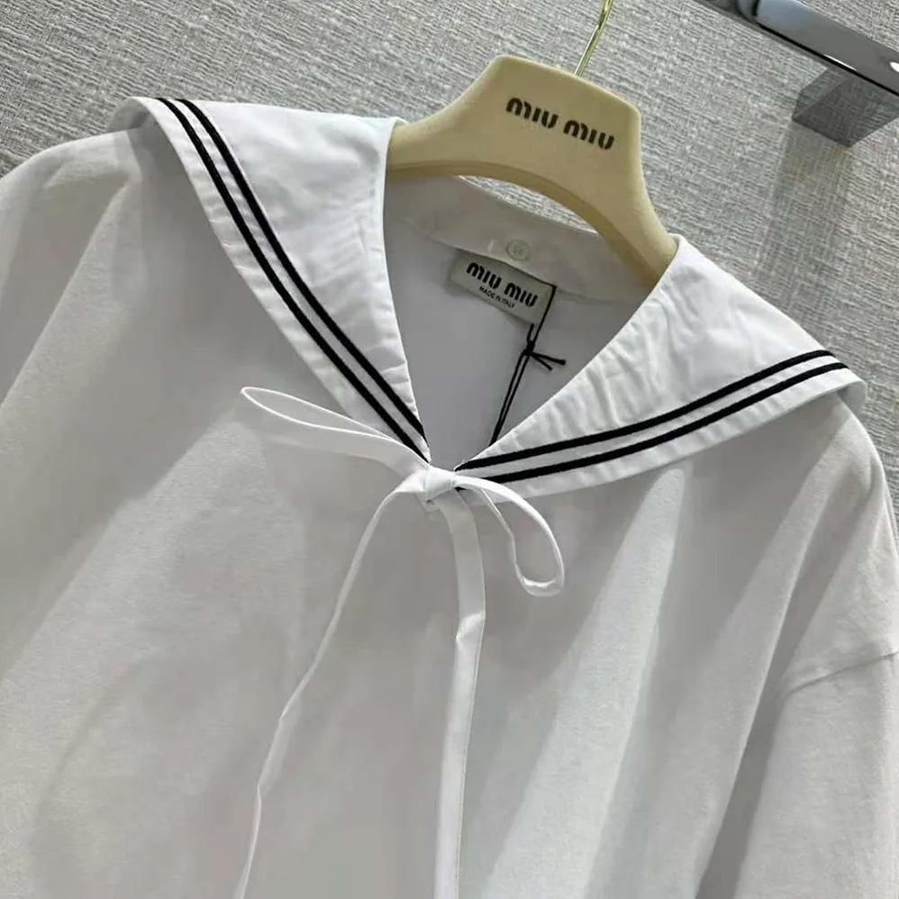Miu Miu Embroidered Cotton T for Women in shirt with Embroidered Logo Miu Miu Embroidered Cotton T for Women in shirt with Embroidered Logo