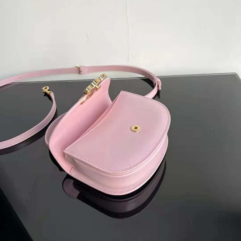 Celine Mini Besace Triomphe in Shiny Calfskin for Women in Pink Celine Mini Besace Triomphe in Shiny Calfskin for Women in Pink