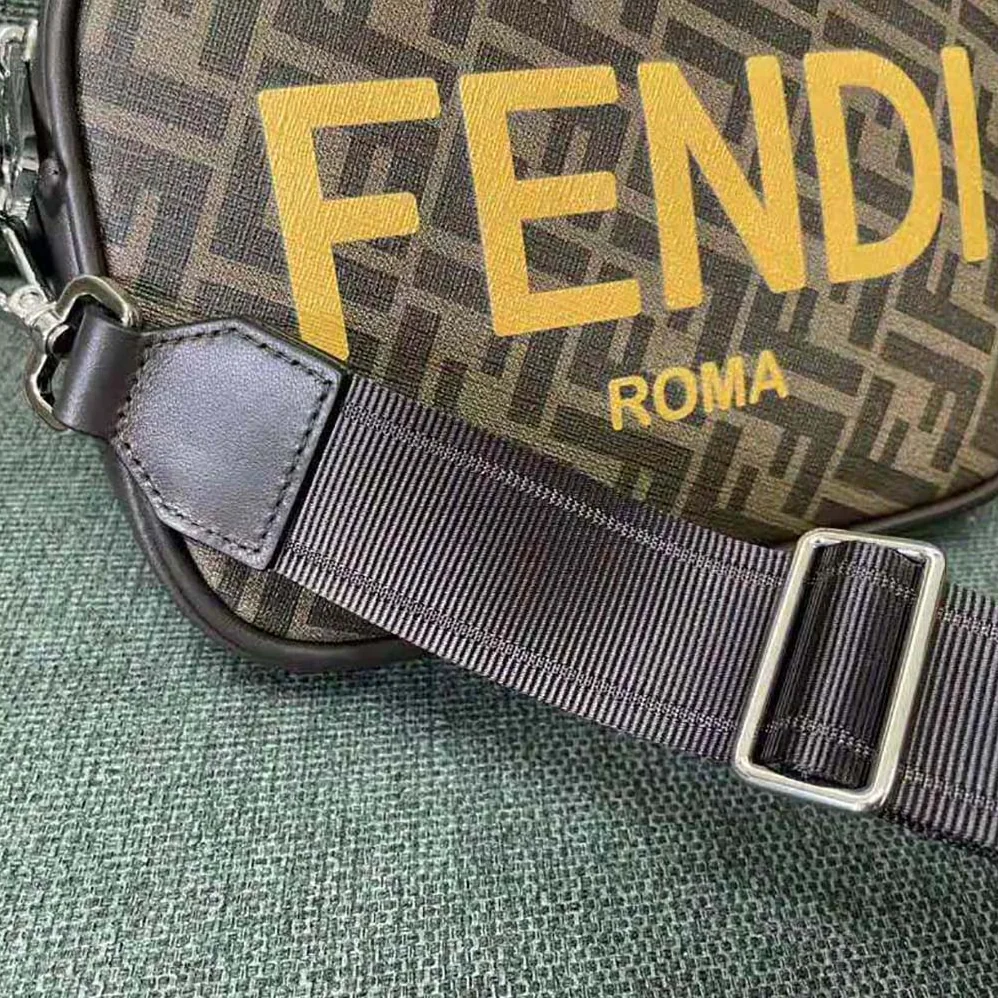 Fendi Camera Case Brown FF Fabric Bag for Men