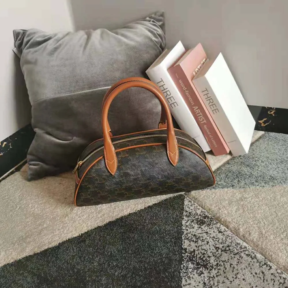 Celine Medium Teckel in Triomphe Canvas and Calfskin for Women
