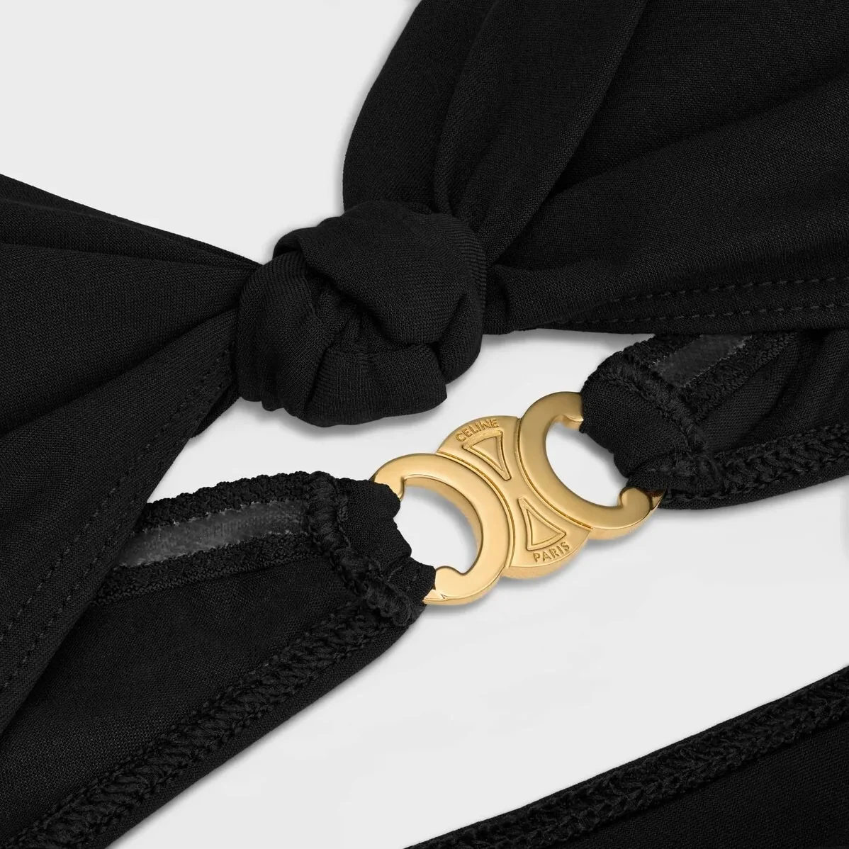 Celine Triomphe Swimsuit With Bows Black .38NO