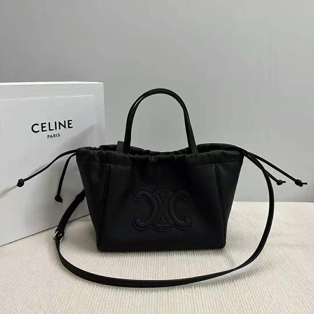 Celine Small Cabas Drawstring Cuir Triomphe in Grained Calfskin for Women Celine Small Cabas Drawstring Cuir Triomphe in Grained Calfskin for Women