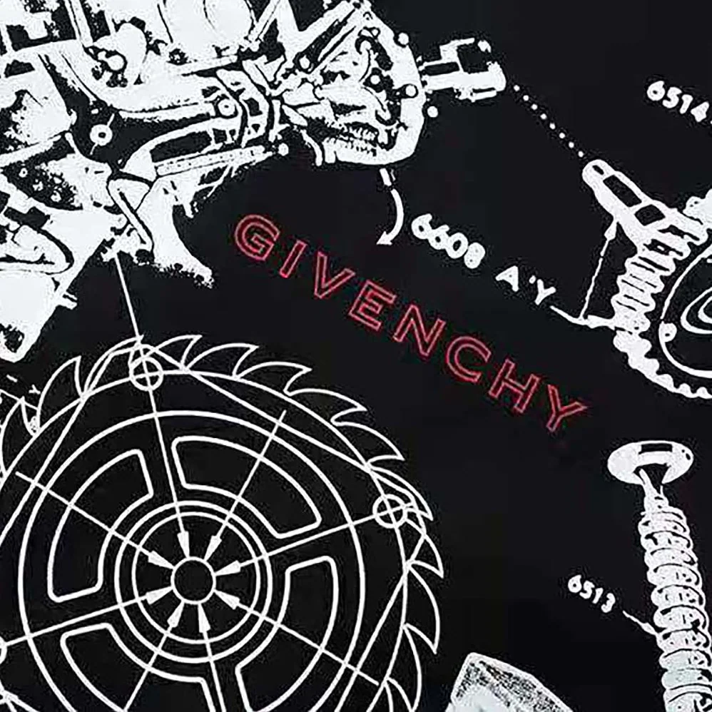 Givenchy Schematics T-shirt with Red GIVENCHY Signature on the Chest for Women in Black Givenchy Schematics T-shirt with Red GIVENCHY Signature on the Chest for Women in Black