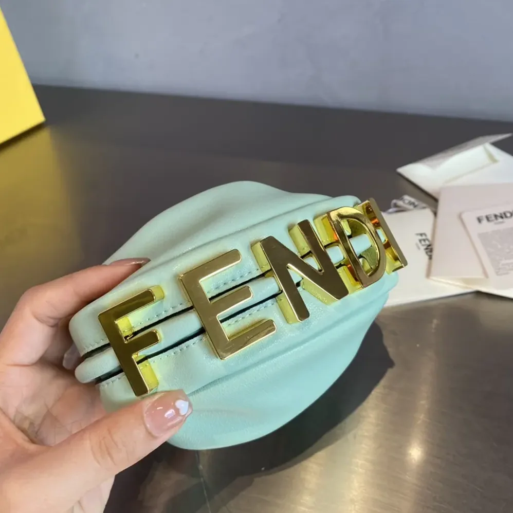 Fendi Nano Fendigraphy Lime Leather Charm for Women Fendi Nano Fendigraphy Lime Leather Charm for Women