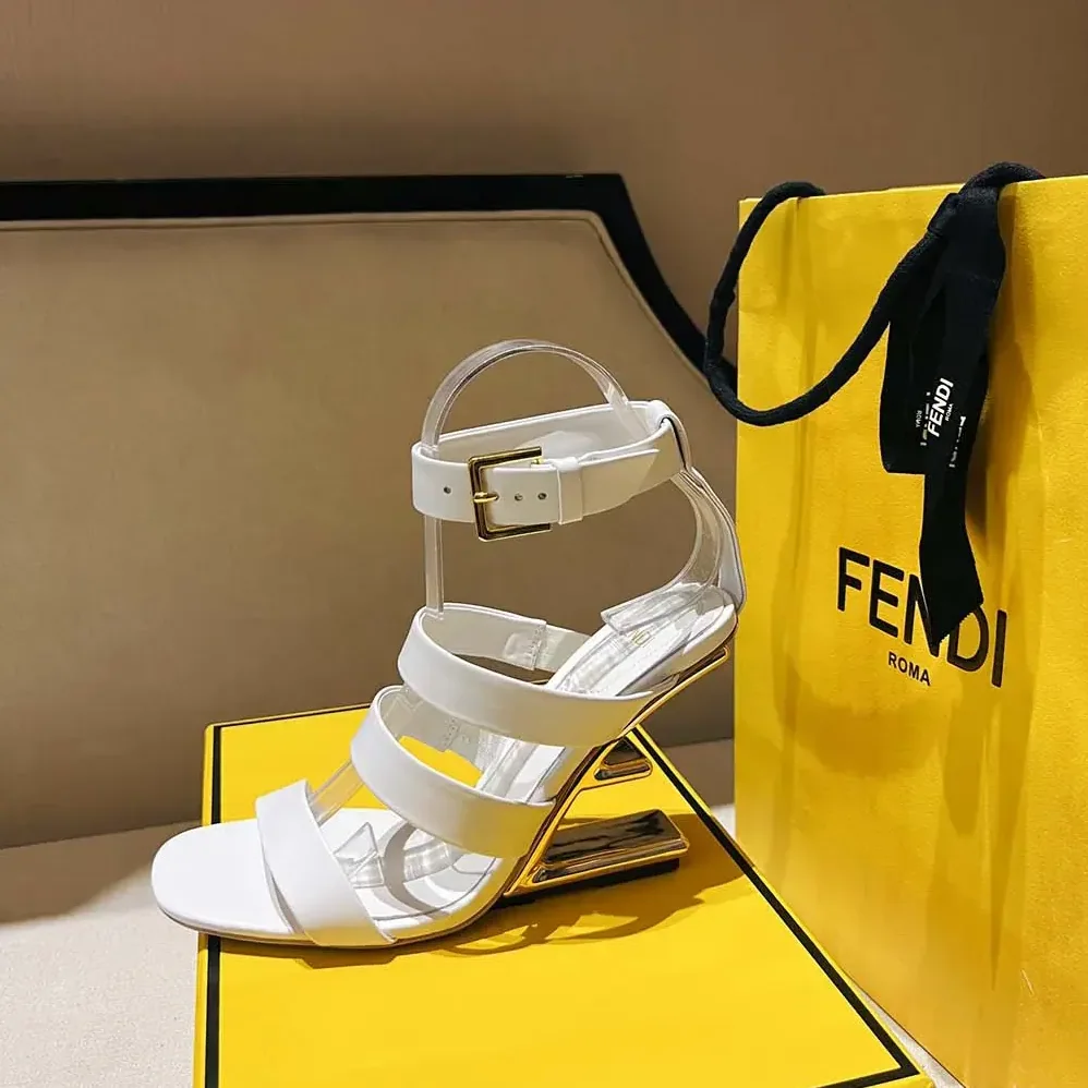 Fendi First White Leather High for Women in heeled Sandals Fendi First White Leather High for Women in heeled Sandals
