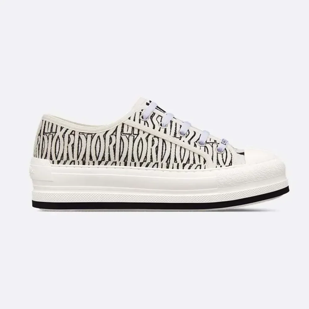 Dior Walk'n'Dior Platform Sneaker Embroidered Cotton for Women in White/Black Dior Walk'n'Dior Platform Sneaker Embroidered Cotton for Women in White/Black