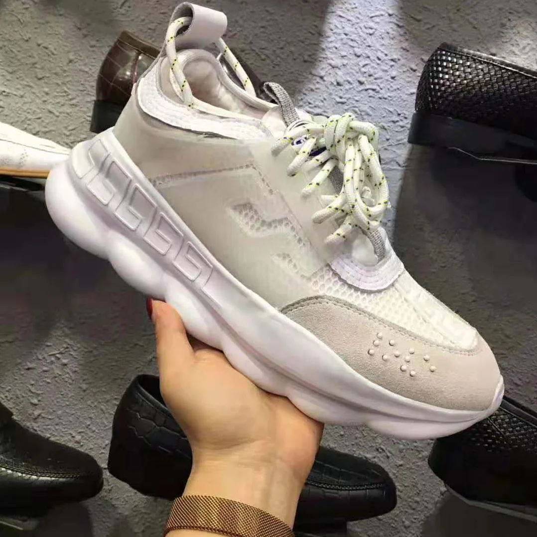 Versace Chain Reaction Sneakers for Men in White Versace Chain Reaction Sneakers for Men in White