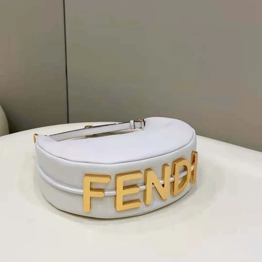 Fendi Fendigraphy Small White Leather Bag for Women Fendi Fendigraphy Small White Leather Bag for Women