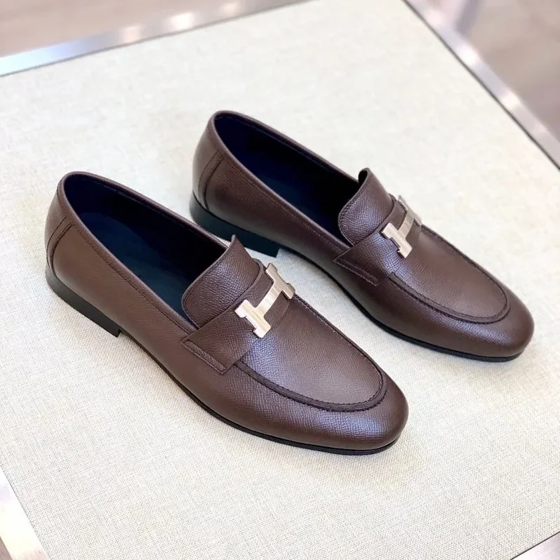 Hermes Paris Loafers Brown