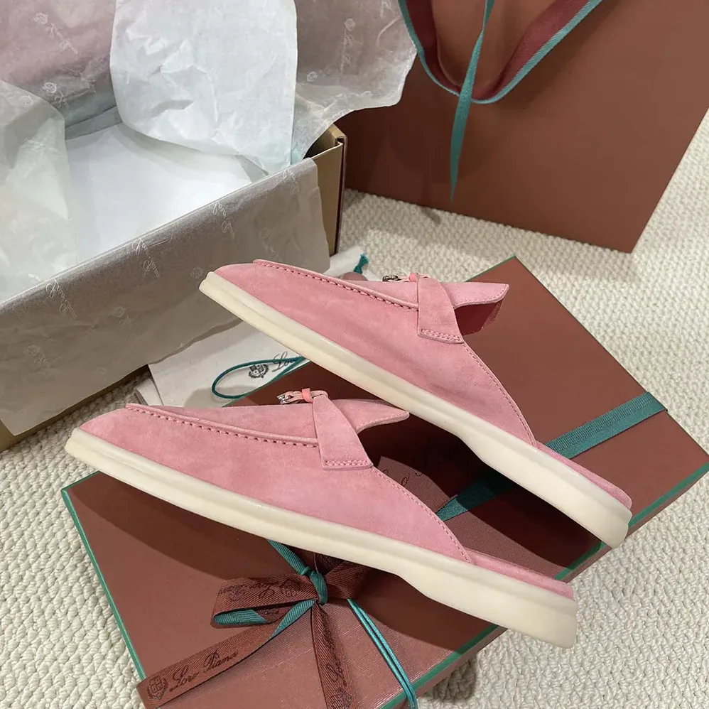 Loro Piana Babouche Charms Walk Loafers for Unisex in Pink