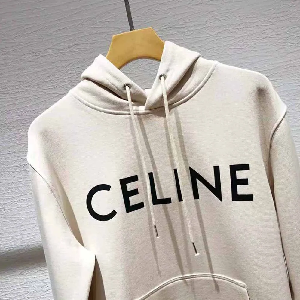 Celine Loose Celine Sweatshirt in Cotton Fleece for Women in Beige