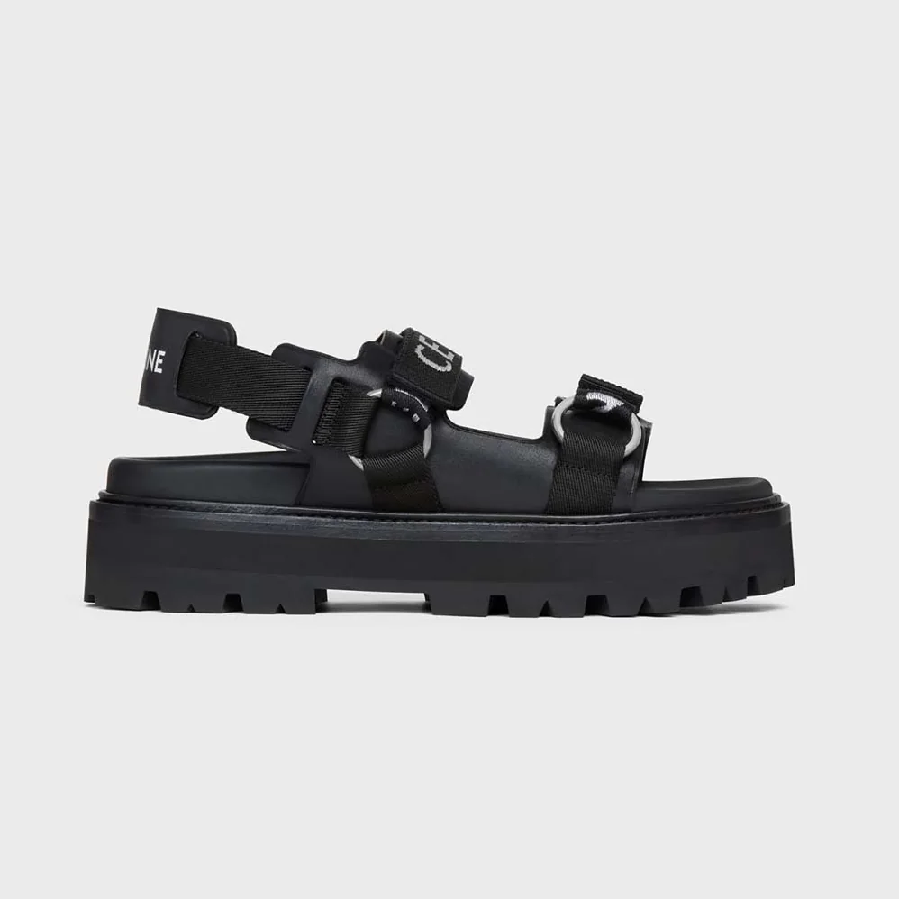 Celine Bulky Outdoor Sandal in Calfskin for Women in Black