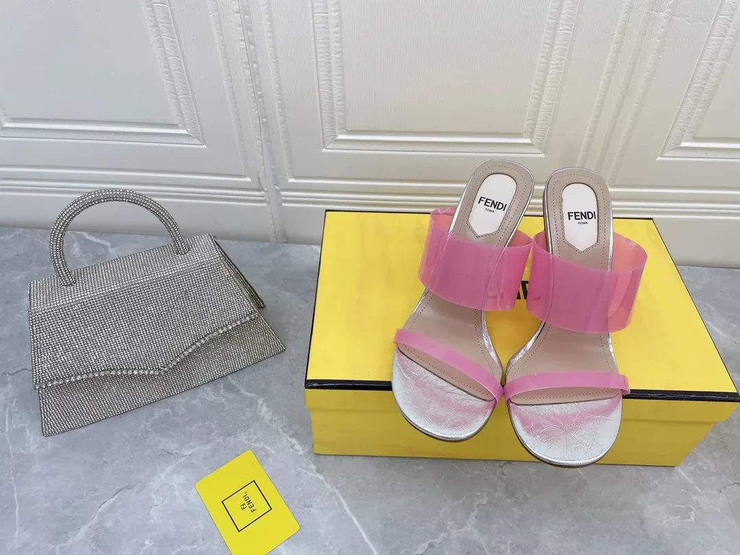 Fendi First Pink Transparent High in Heeled Sandals