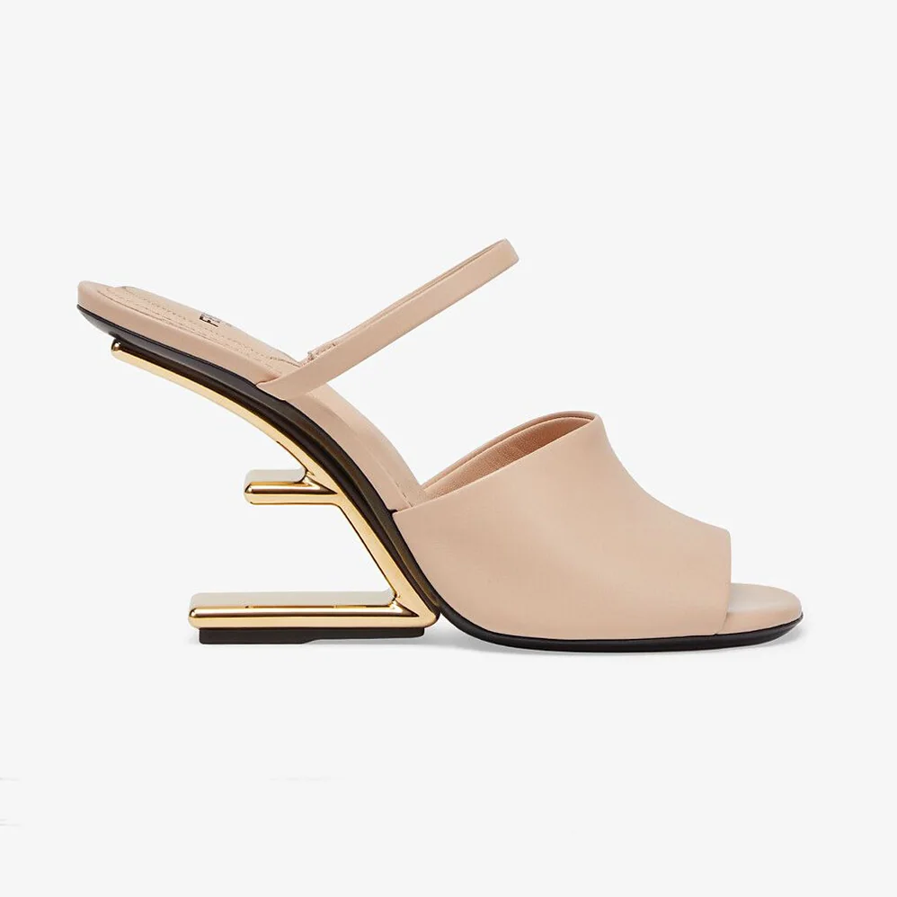 Fendi First Pink Leather High for Women in Heeled Sandals Fendi First Pink Leather High for Women in Heeled Sandals