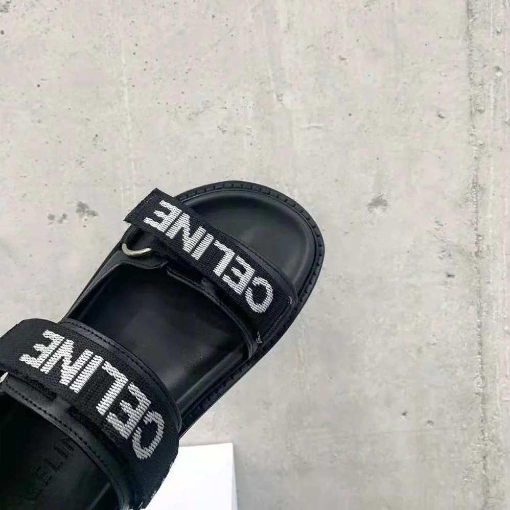Celine Bulky Outdoor Sandal in Calfskin for Women in Black