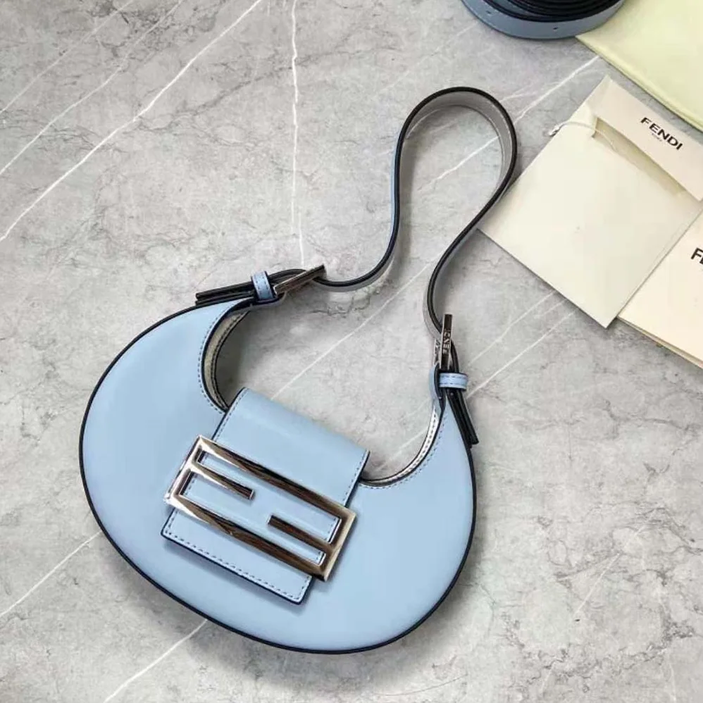 Fendi Cookie Light Blue Leather Mini Bag for Women Fendi Cookie Light Blue Leather Mini Bag for Women