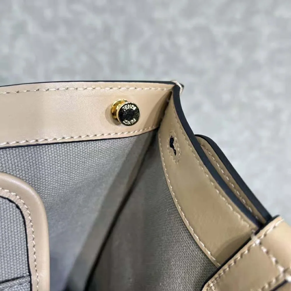 Fendi Medium Peekaboo X for Women in Tote Gray Canvas Bag Fendi Medium Peekaboo X for Women in Tote Gray Canvas Bag