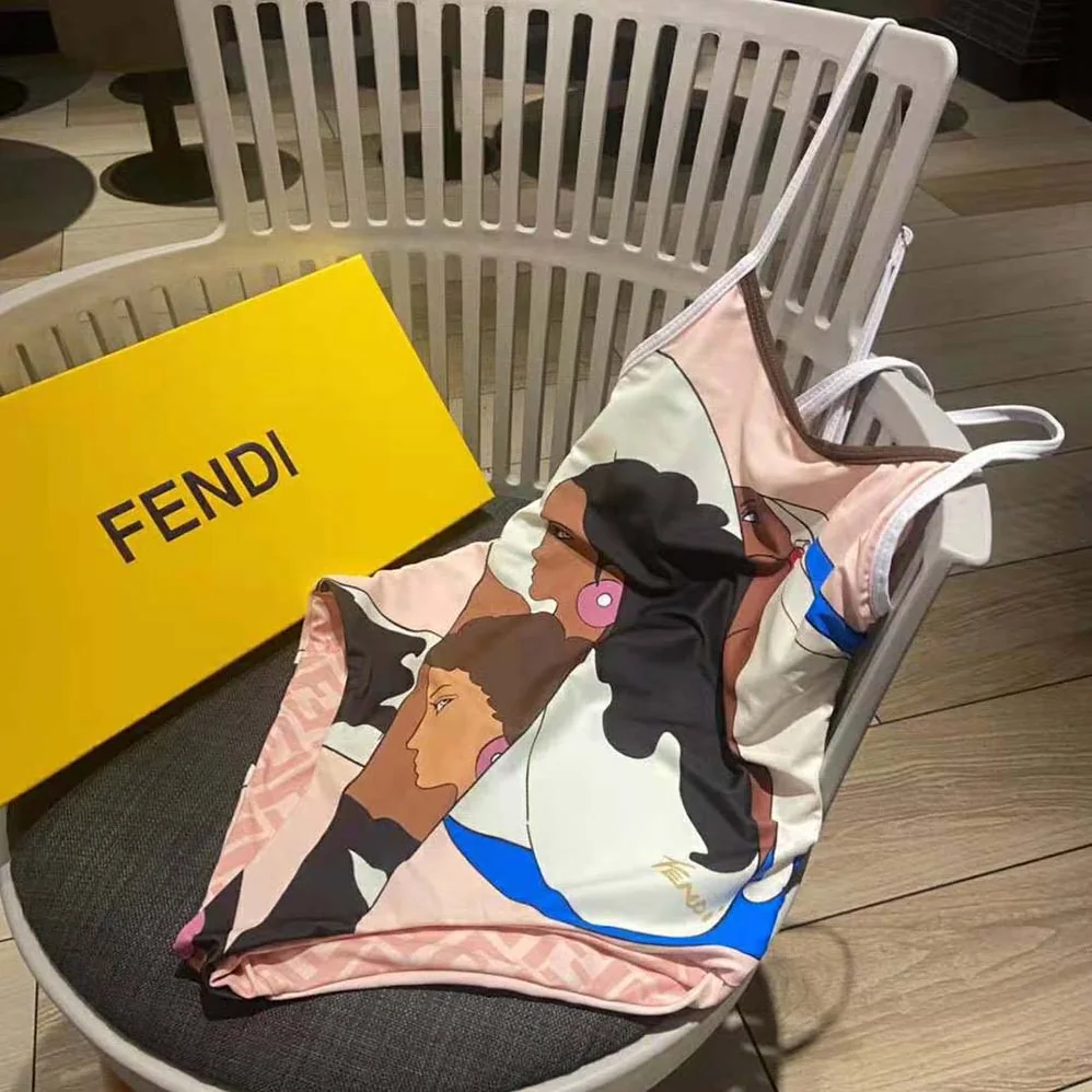 Fendi Swimsuit Multicolor Lycra Swimsuit for Women in Pink