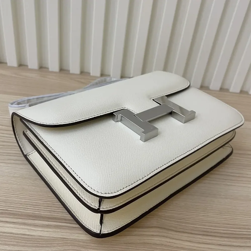 Hermes Constance 24 Bag Epsom Leather for Women in White/Silver