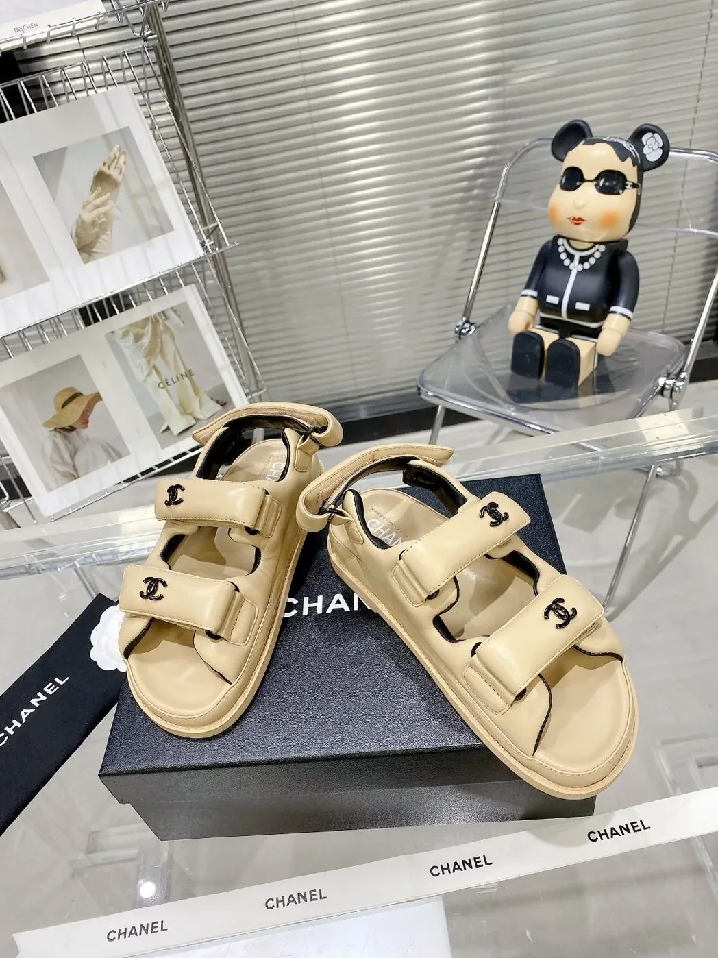 Chanel Sandals With Chanel Logo Beige for Women