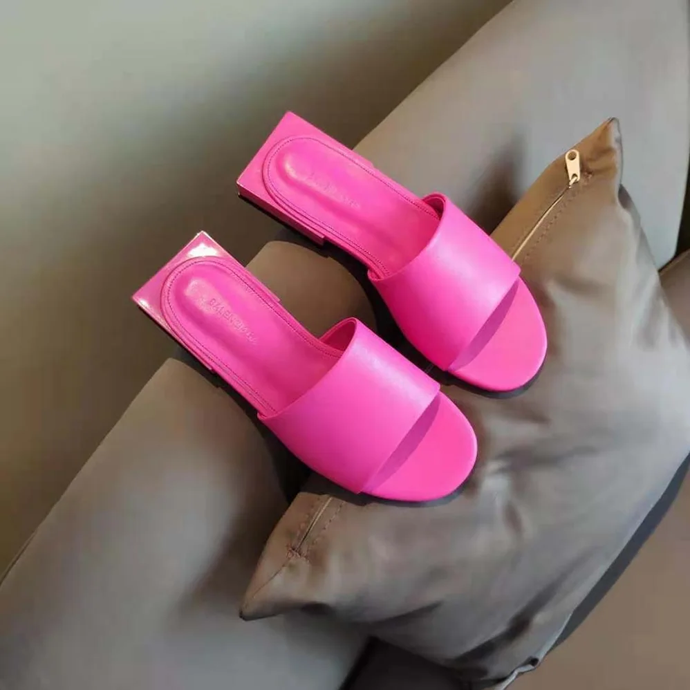 Balenciaga Box Mule in Pink Shiny Smooth Sheepskin for Women