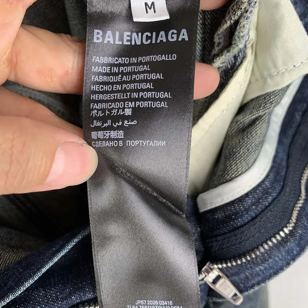 Balenciaga Minimal Baggy Pants In Dirty Grey And Light Blue Cotton Denim for Women Balenciaga Minimal Baggy Pants In Dirty Grey And Light Blue Cotton Denim for Women