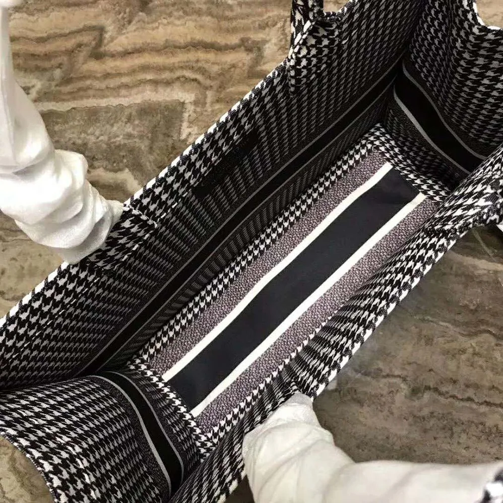Dior Book Tote Bag in Embroidered Canvas-Black for Women in Black Dior Book Tote Bag in Embroidered Canvas-Black for Women in Black