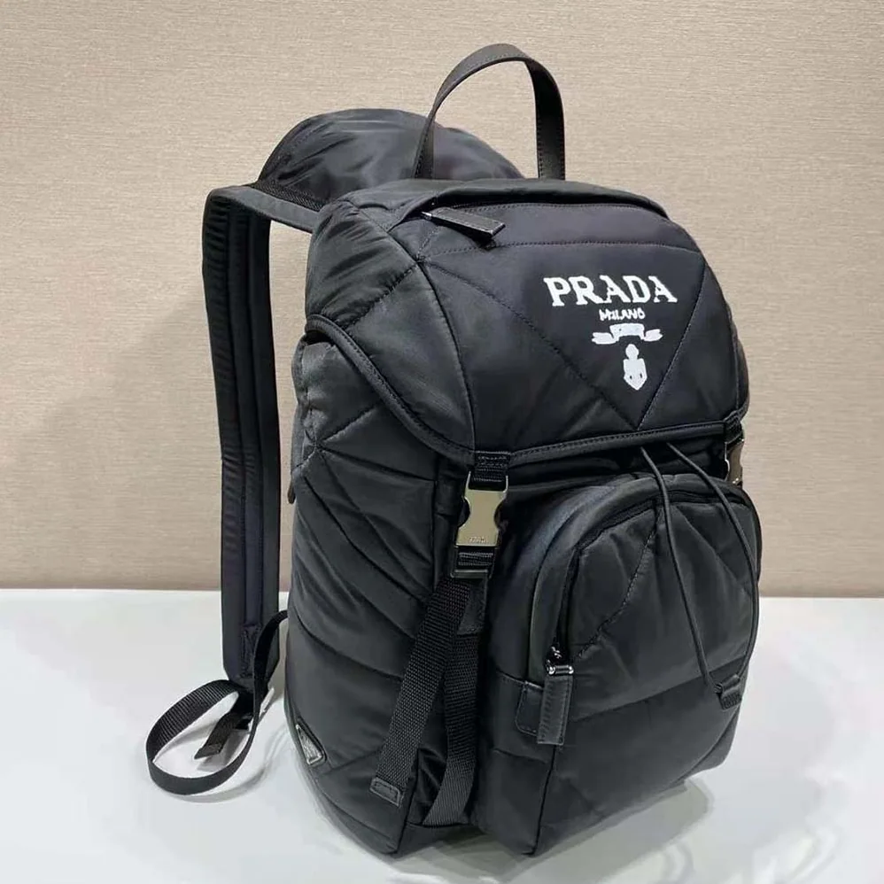 Prada Re-Nylon Padded Backpack with Hood for Women
